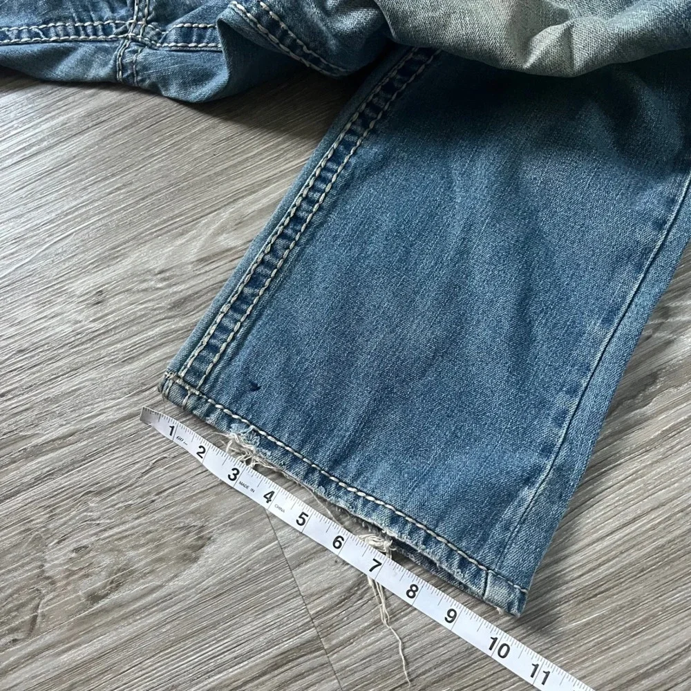 True Religion Billy Super T Jeans Mens 40 Blue Distressed Straight Made in USA